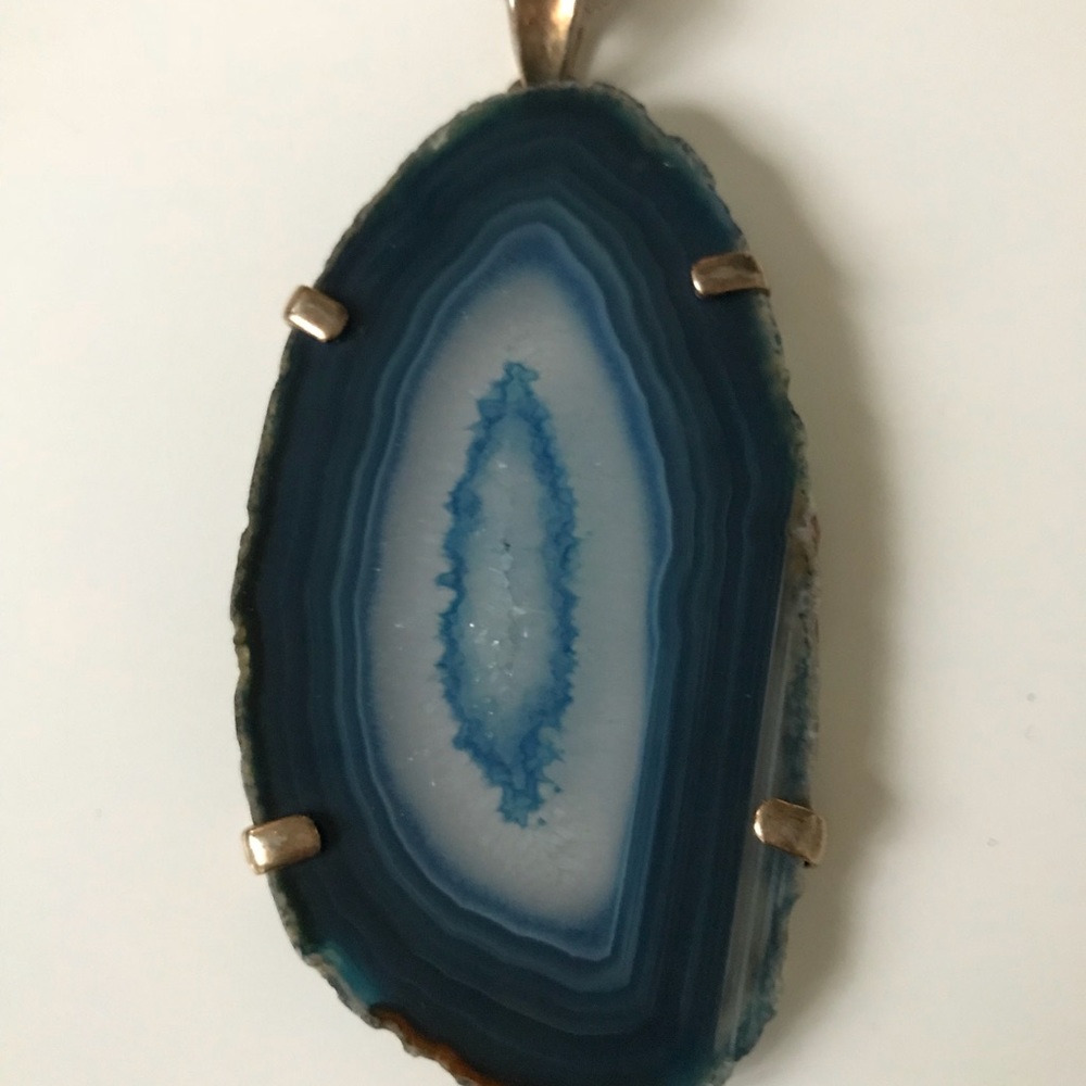 Anthropologie Blue Agate Necklace